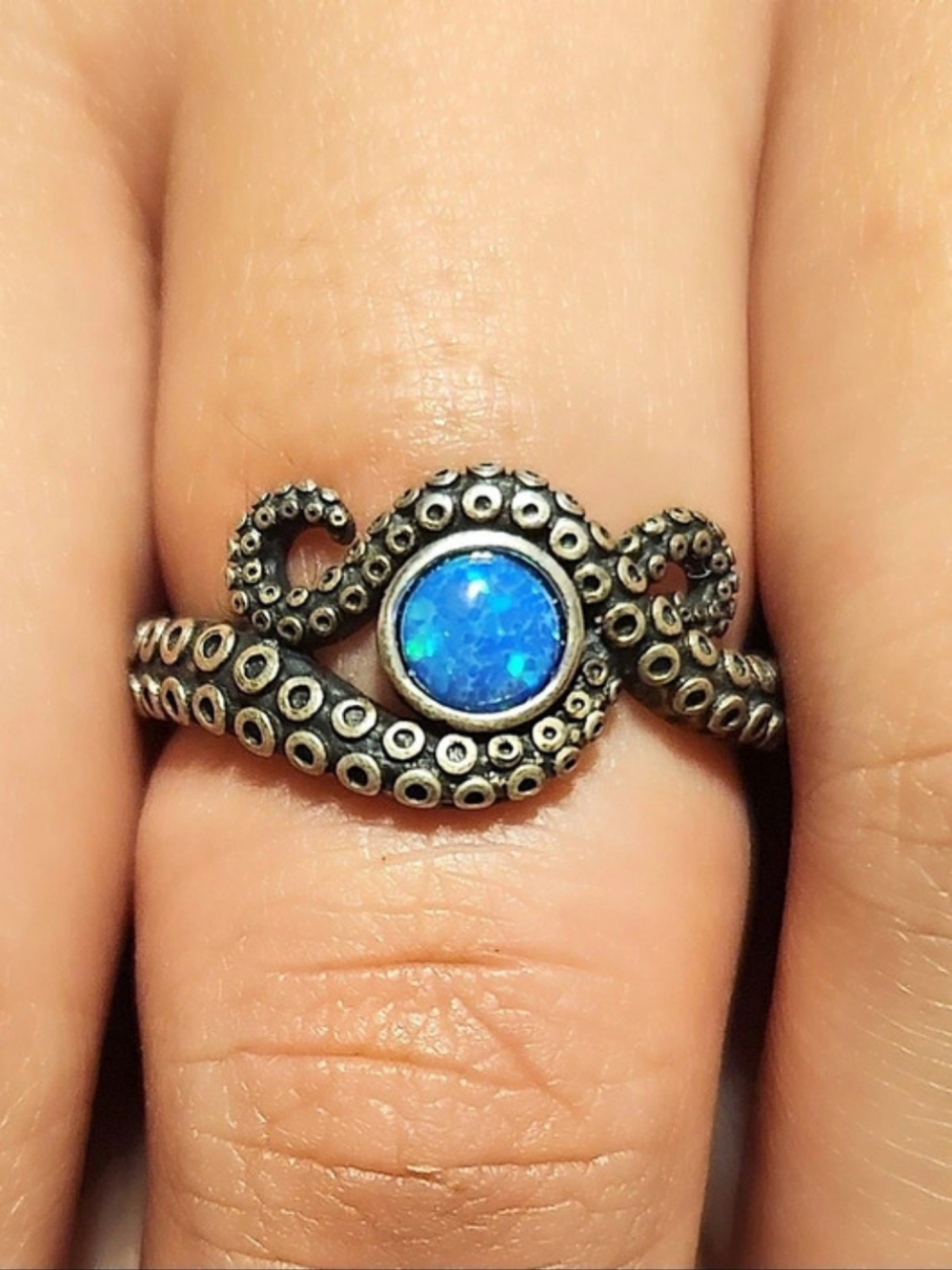 Blue Opal-Style Ring Like New